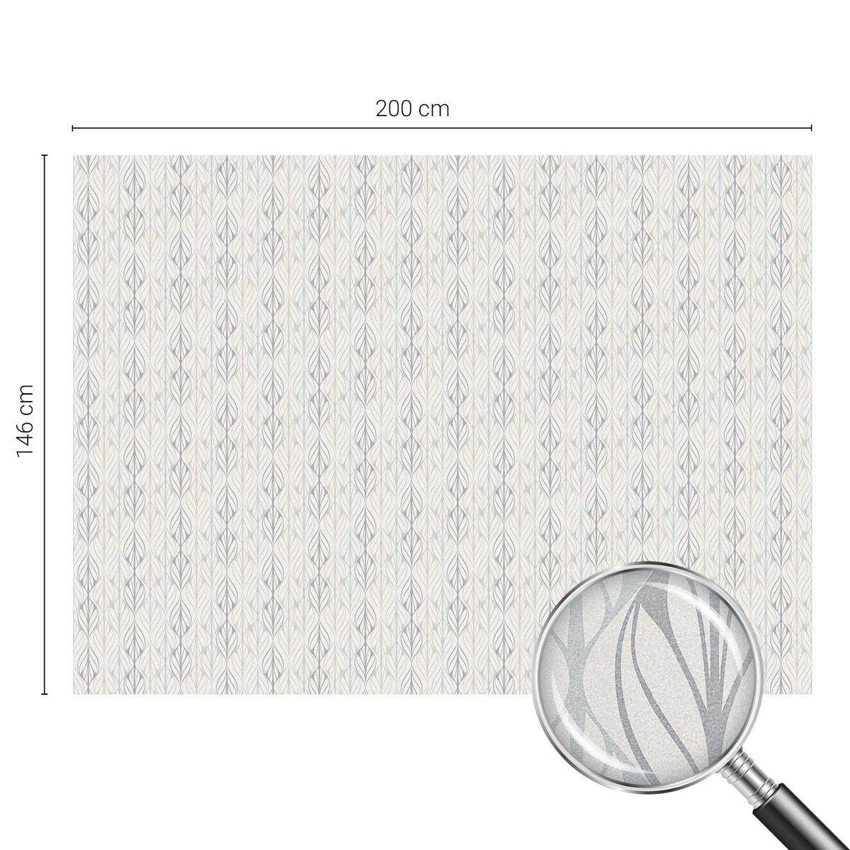 Folia na szybę dekoracyjna - Subtelne liście symetria harmonia wnętrza - 200x146 cm