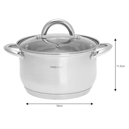 Zestaw komplet garnków garnki stal 6-ele 2.1/2.9/3.9L indukcja gaz KINGHOFF