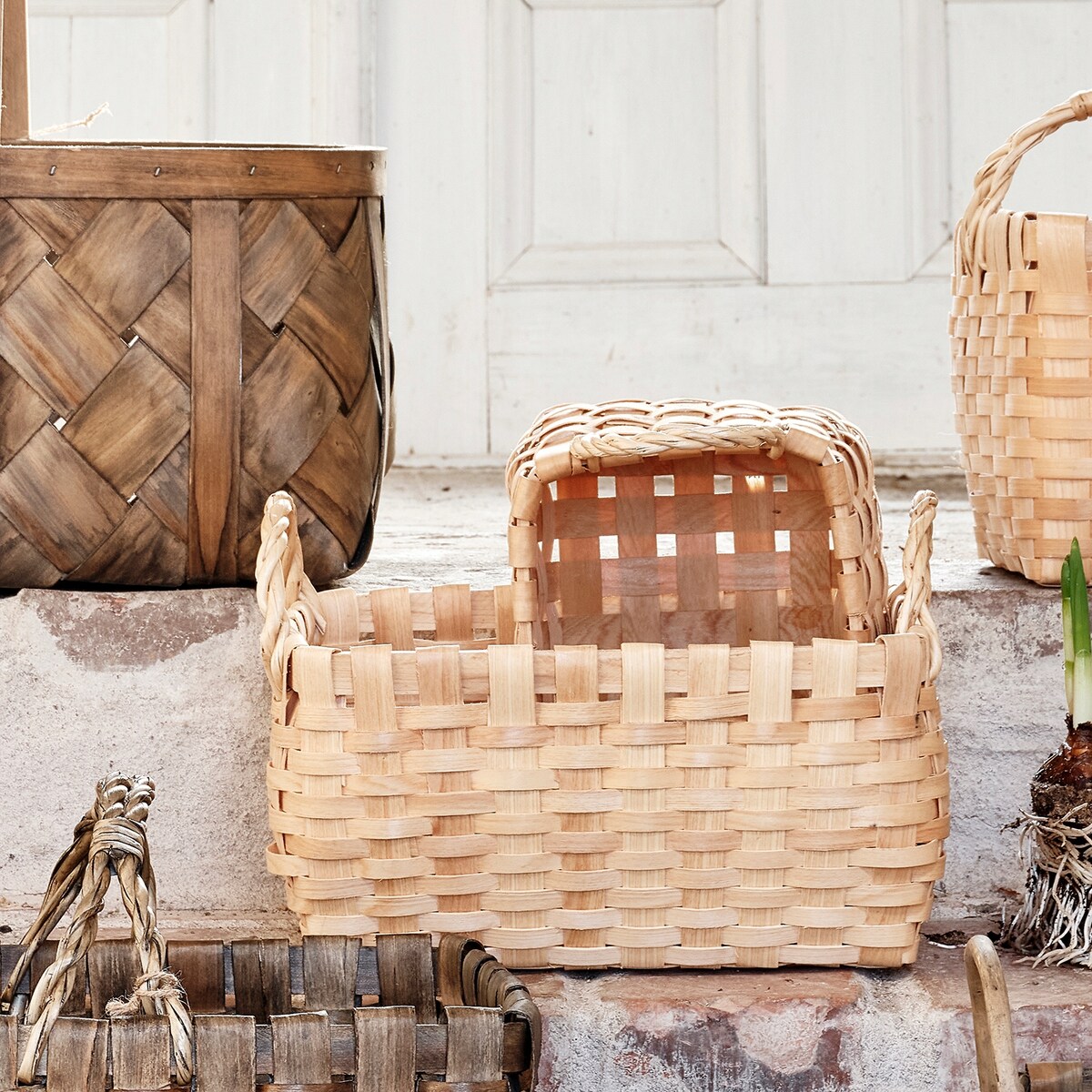 KOSZ KOSZYK NA PRANIE ZABAWKI PIKNIK warzywa owoce piknikowy 2 szt. drewno