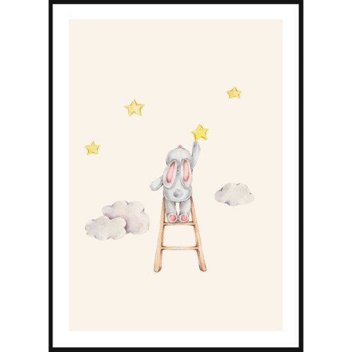 Poster Story, Plakat, Obraz - Króliczek Zbierający Gwiazdy, wymiary 70 x 100 cm