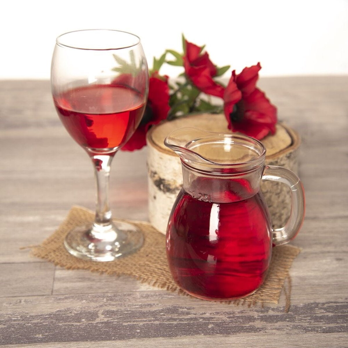 Dzbanek Szklany do Wody Soku Lemoniady Napojów z Uchwytem 300 ml Poręczny