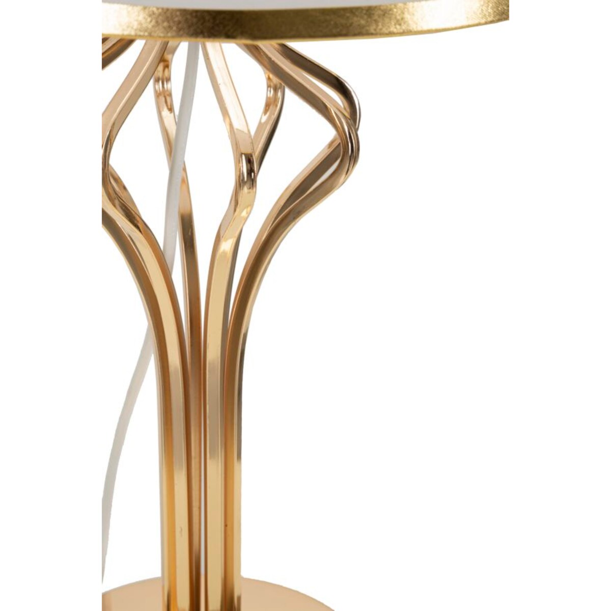 Lampa stołowa Slimmy, kolor biały i złoty, żelazo i tworzywo sztuczne, 28 x 28 x 53 cm, 1 x E27, max. 40 W, do salonu i sypialni, Mauro Ferretti