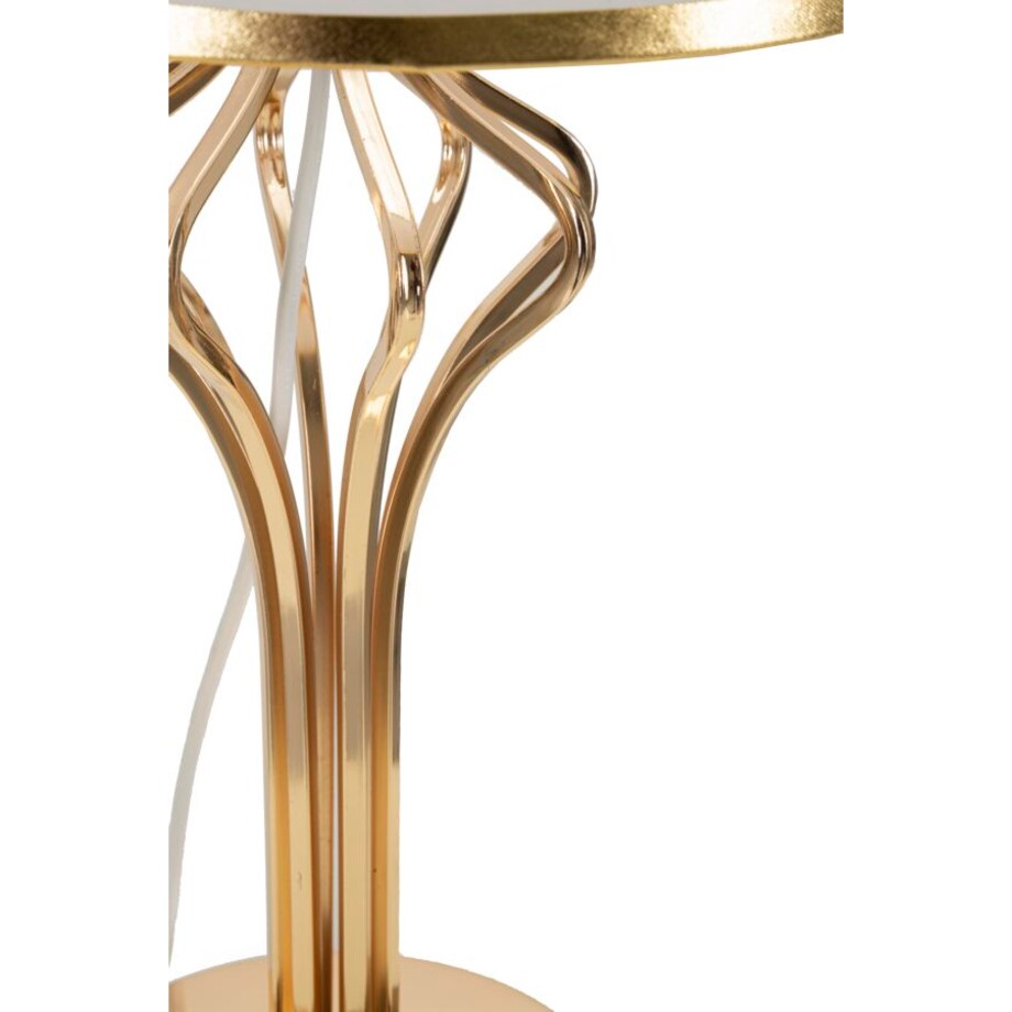 Lampa stołowa Slimmy, kolor biały i złoty, żelazo i tworzywo sztuczne, 28 x 28 x 53 cm, 1 x E27, max. 40 W, do salonu i sypialni, Mauro Ferretti