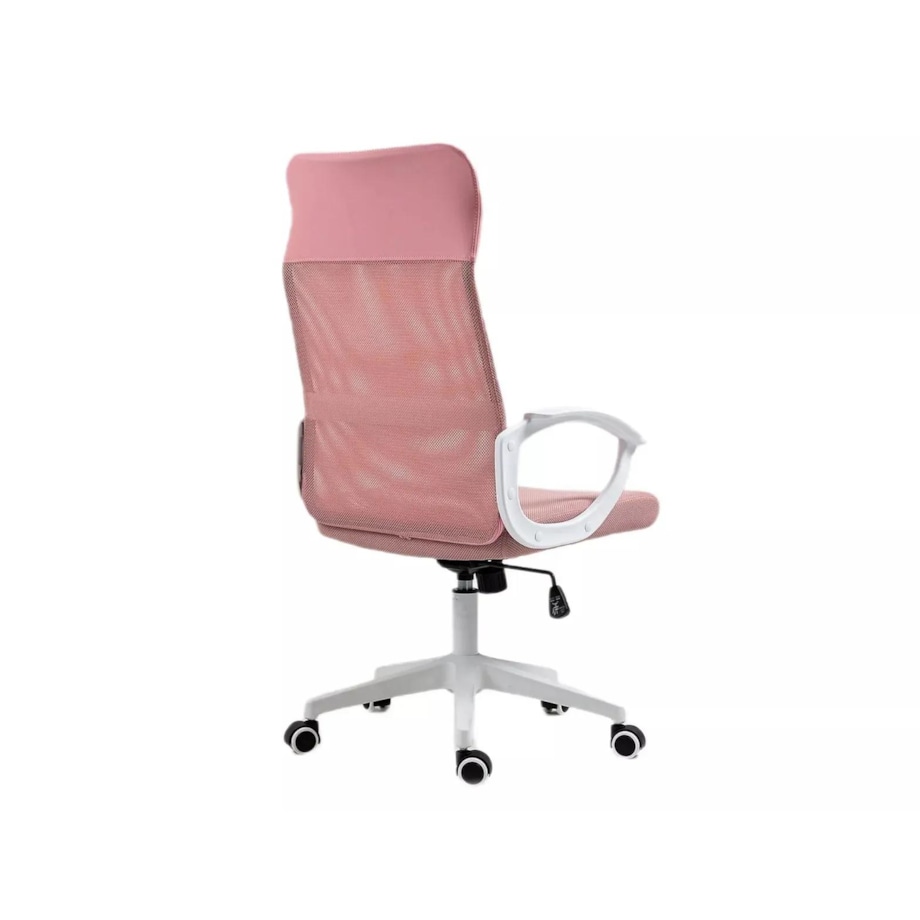 Fotel biurowy Q-026 różowy/biały