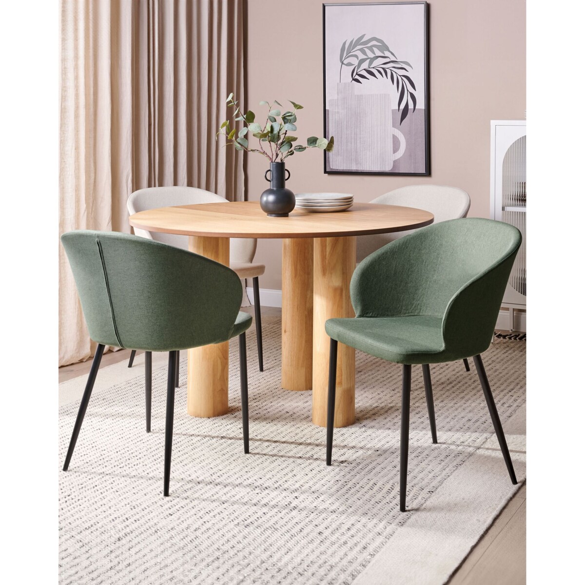 Zestaw 2 krzeseł do jadalni MASON Ciemnozielony