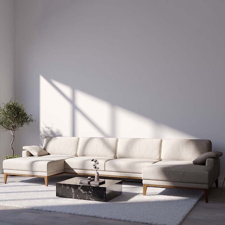 Sofa narożna podwójna Musso jasnoszara