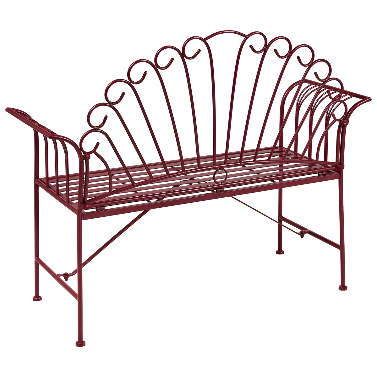 Ławka ogrodowa CAVINIA 125 cm Metal Burgundowy