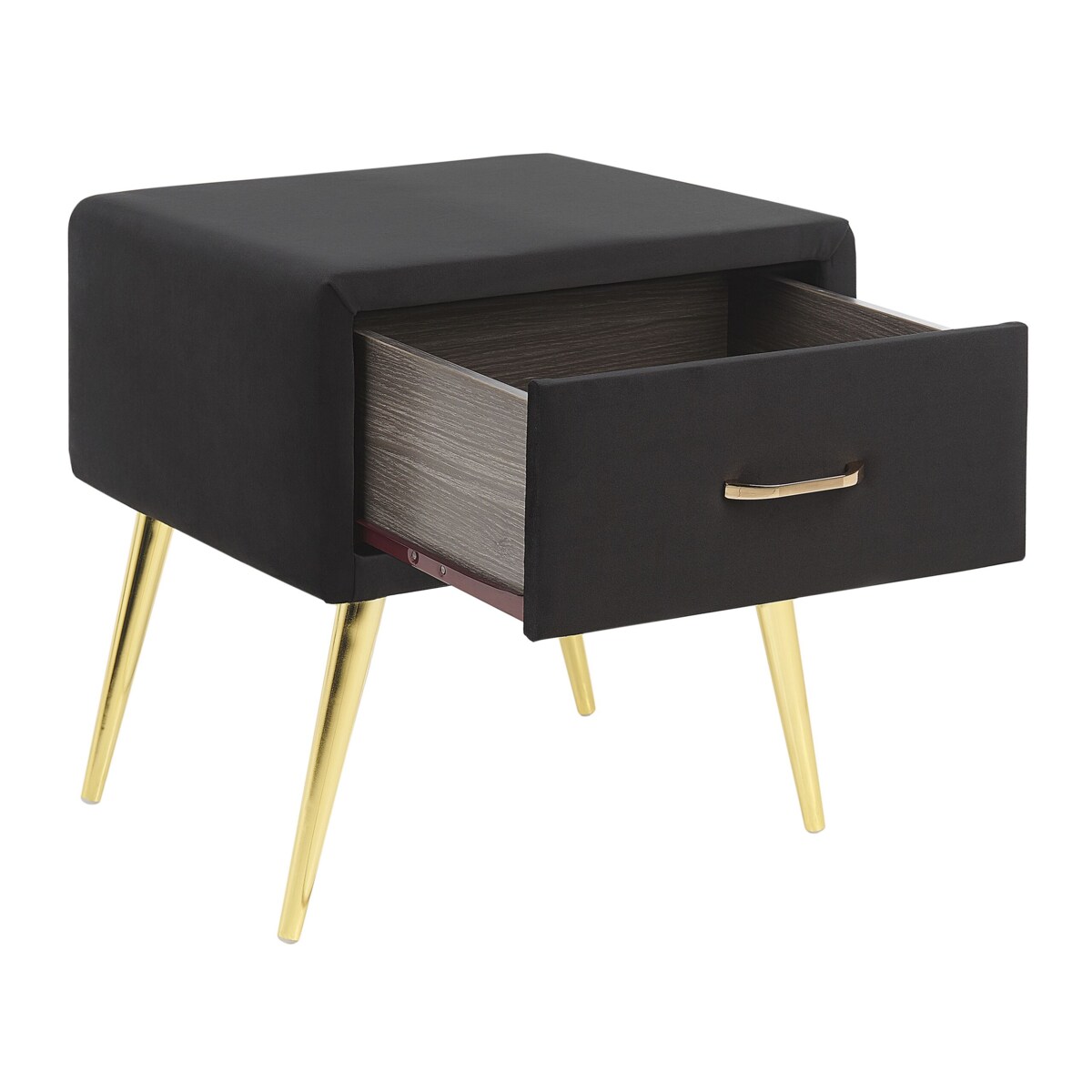 Szafka nocna welurowa czarna FLAYAT
