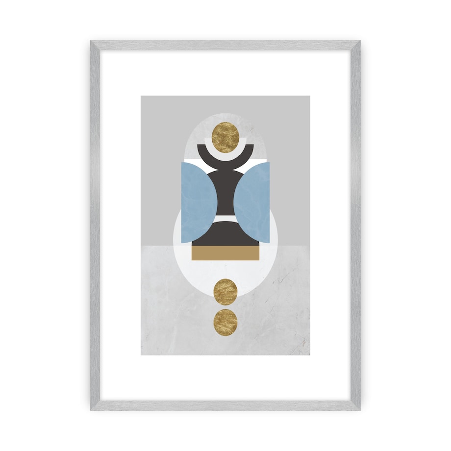 Plakat Geometric Shapes I, 40 x 50 cm, Ramka: Srebrna