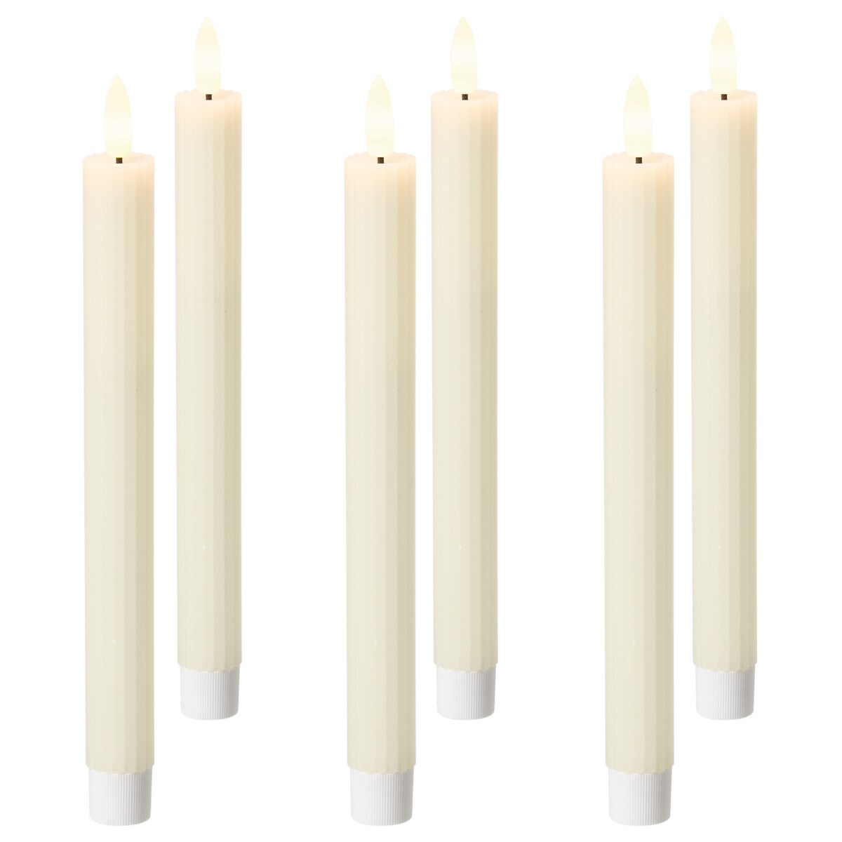 Zestaw 6 świec LED SAPHIR 24 cm Złamana biel