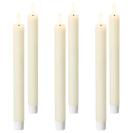 Zestaw 6 świec LED SAPHIR 24 cm Złamana biel