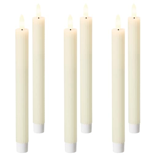 Zestaw 6 świec LED SAPHIR 24 cm Złamana biel