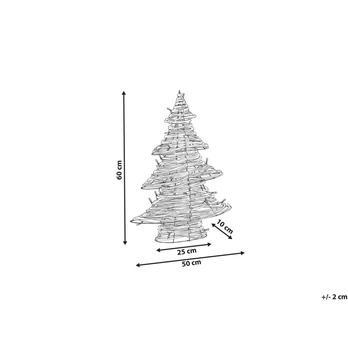 Dekoracja świąteczna LED FURESO 60 cm Choinka Naturalny
