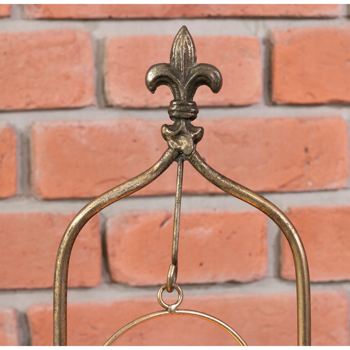 ŚWIECZNIK NA TEALIGHT złoty metalowy szklany do salonu łazienki 40cm