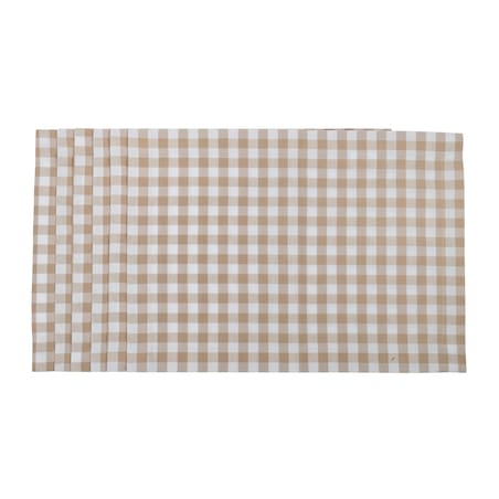 Podkładki Beige Gingham - 6 sztuk