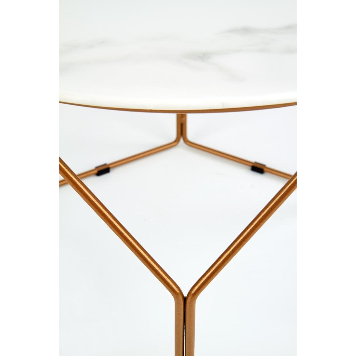 STOLIK KAWOWY Safakis SZKLANY BLAT marmur złota podstawa