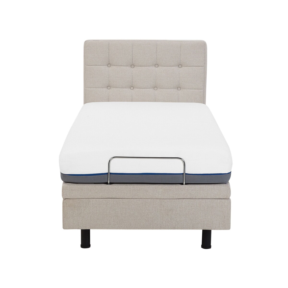 Łóżko regulowane tapicerowane 90 x 200 cm beżowe DUKE