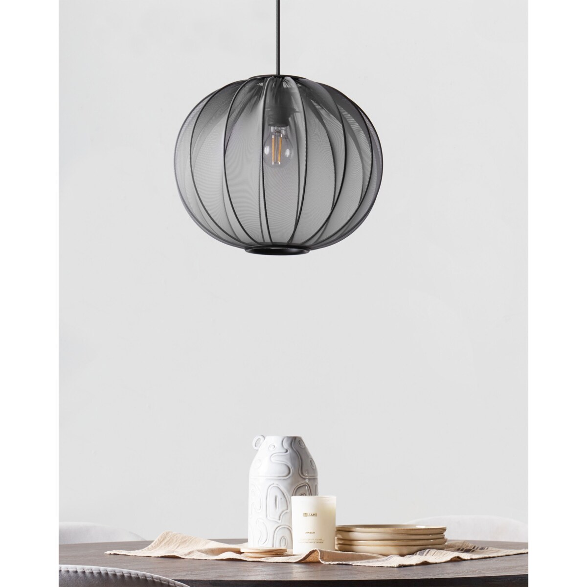 Lampa wisząca MARIETA Materiał syntetyczny Czarny