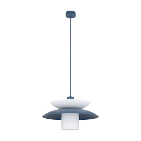Lampa Wisząca Tk Lighting Verado Granatowa Biała Metalowa Z Kloszem