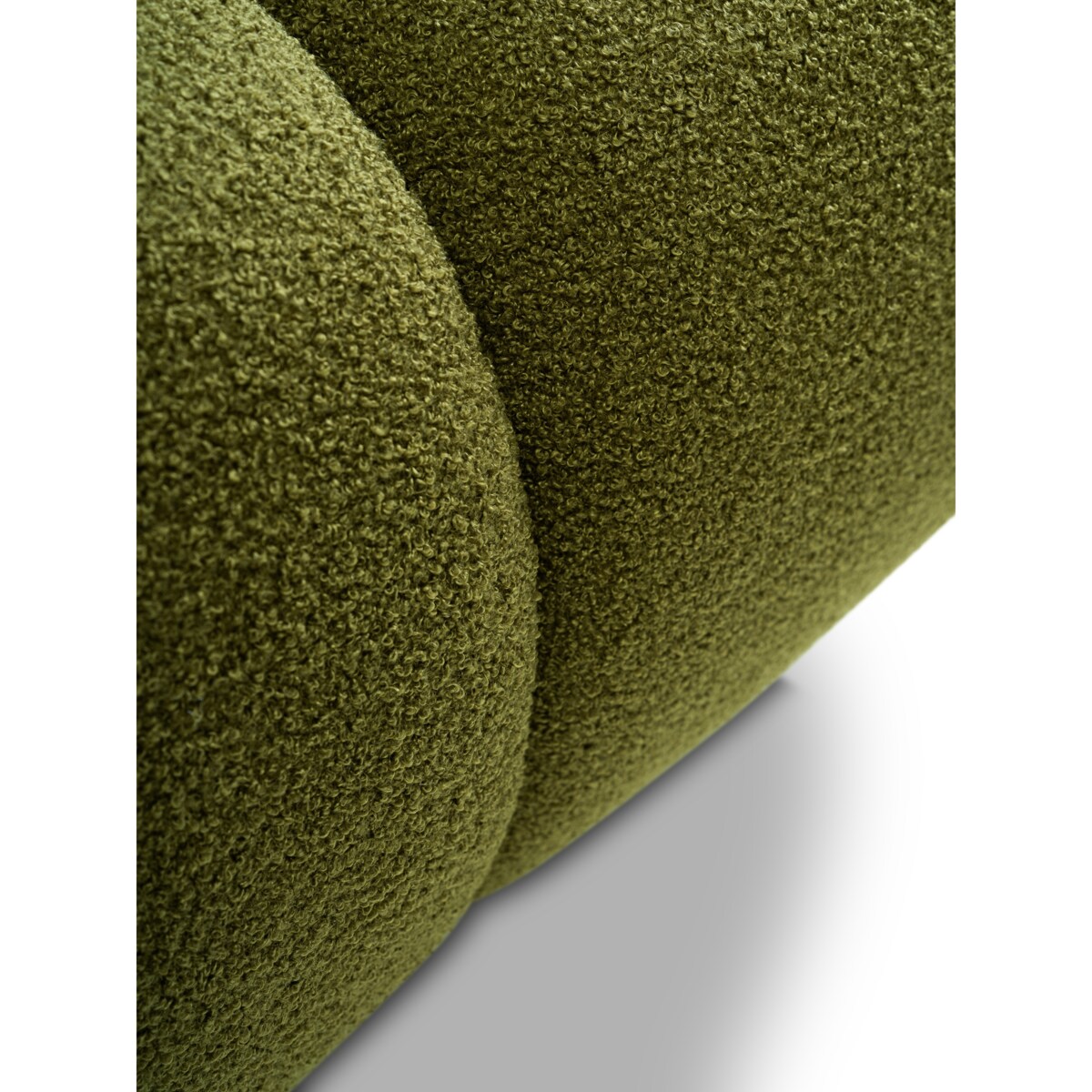 Kanapa trzyosobowa MILA rozkładana bez boczków obita tkaniną boucle zielona