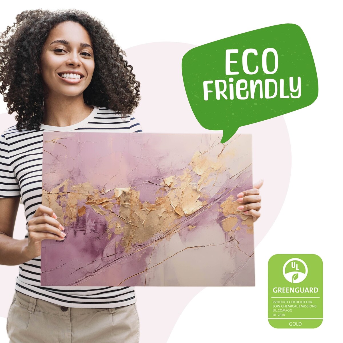 Obraz Do Sypialni Salonu Fioletowa Abstrakcja Elementy Złota Glamour 120x80cm