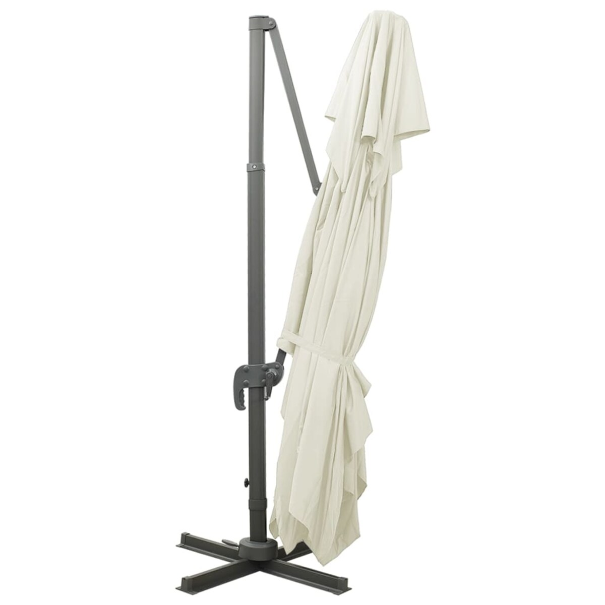 vidaXL Parasol wiszący z podwójną czaszą, 400x300 cm, piaskowy