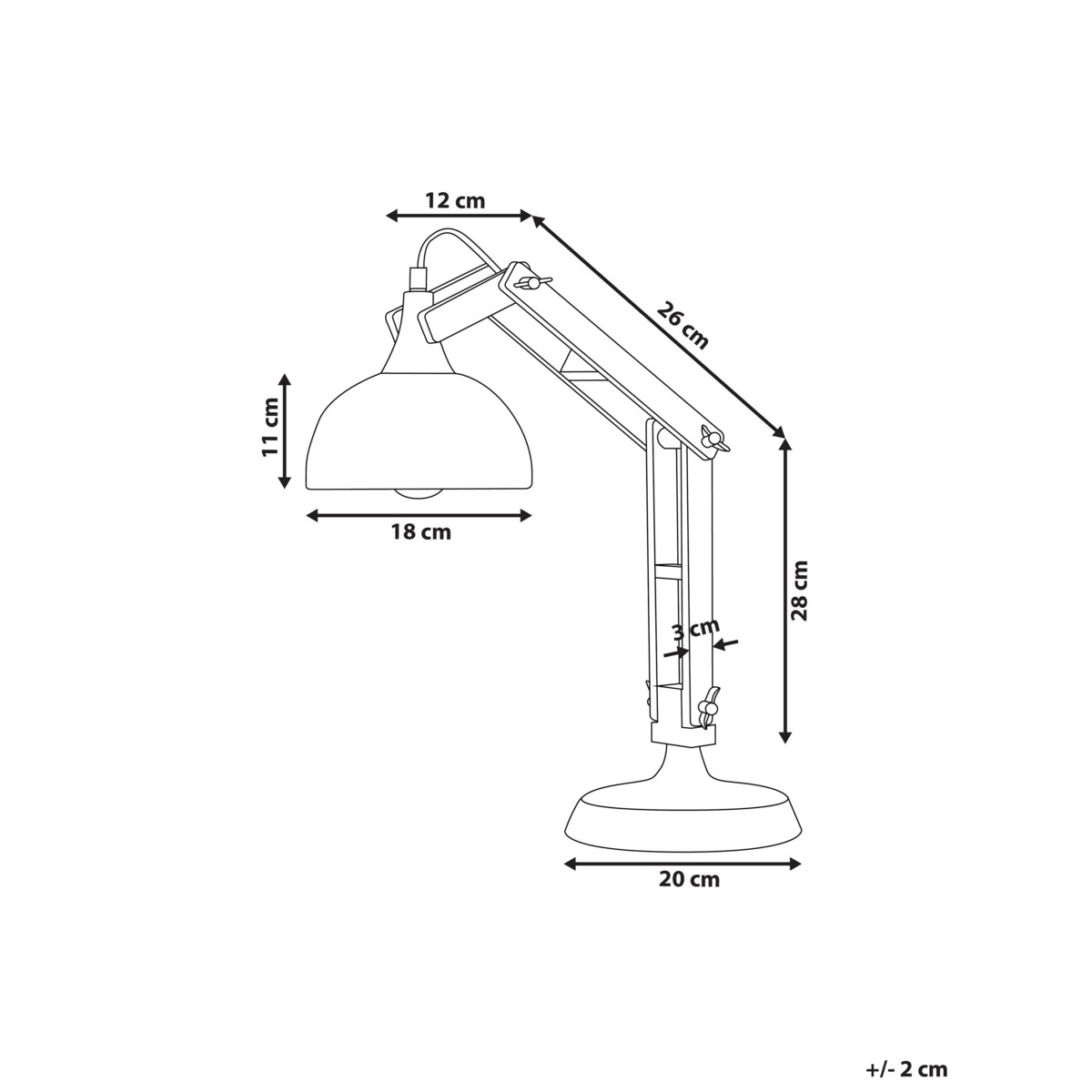 Lampka biurkowa regulowana drewniana miedziana SALADO