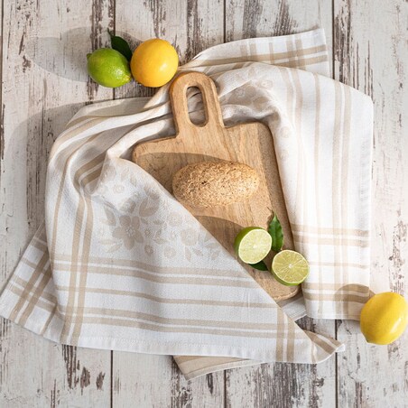 Ścierka bawełniana kuchenna 50x70 Fiołka beżowa