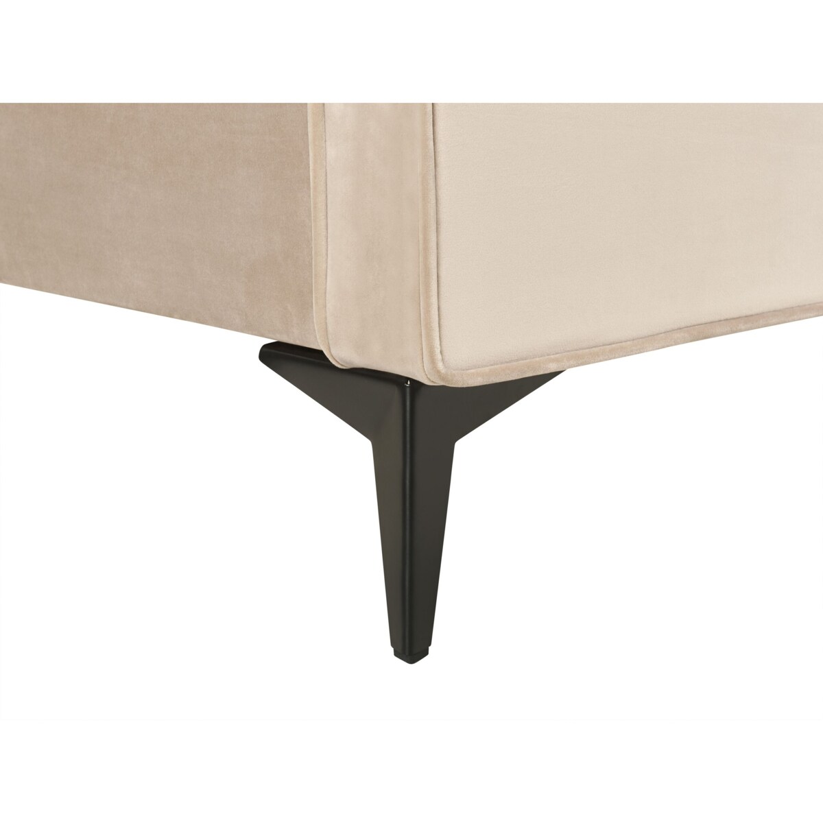 Łóżko welurowe 180 x 200 cm beżowoszare VALOGNES