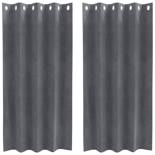 vidaXL Zasłony z zasłonami 2 pcs Jasnoszary 140 x 175 cm Aksamit