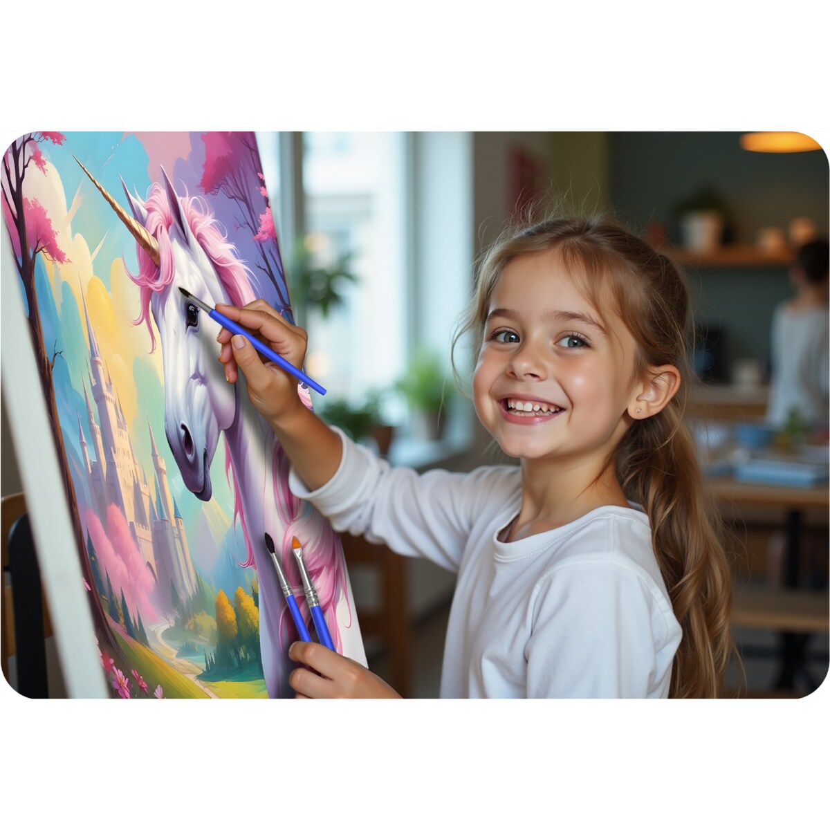 Malowanie po numerach obraz z ramą 40x50 Jednorożec Massido