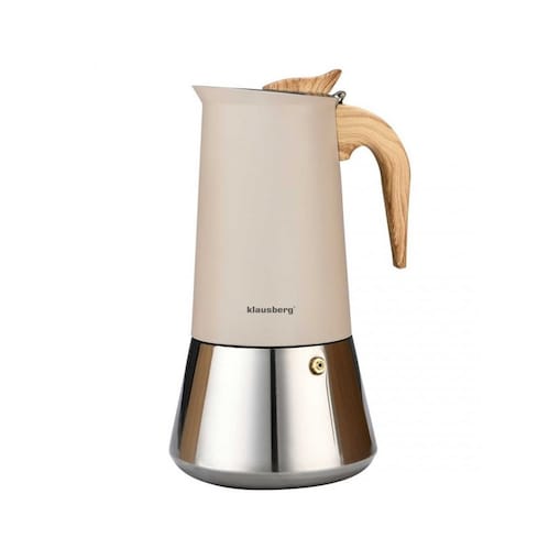 Kawiarka stalowa espresso Zaparzacz do kawy 600ml indukcja beżowa KLAUSBERG
