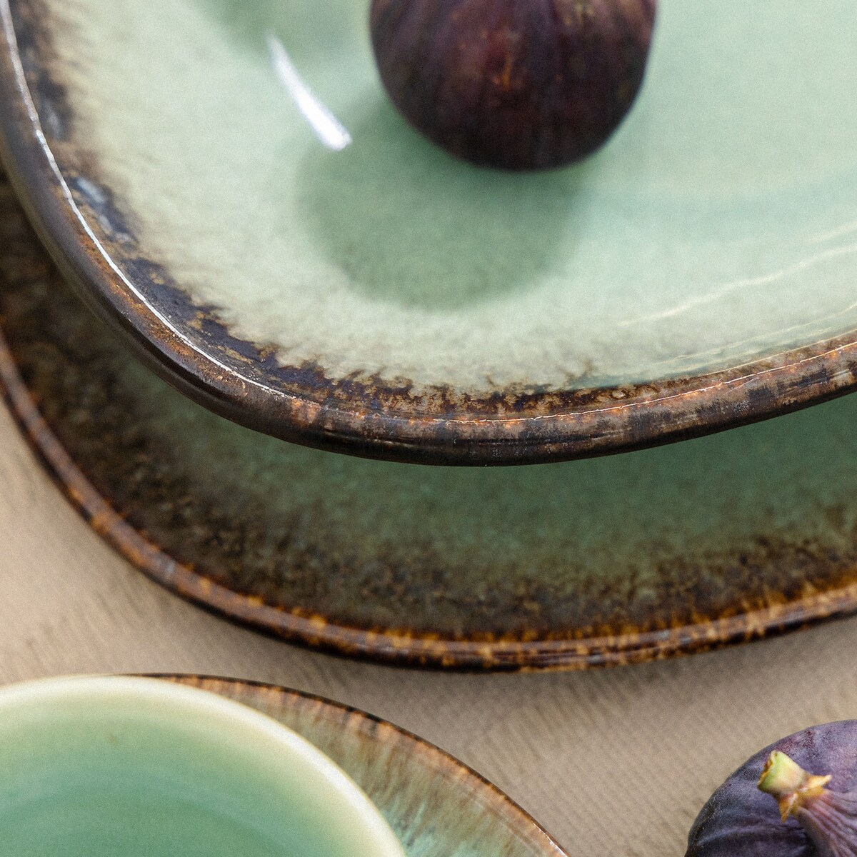 Konsimo PRIMA Zestaw obiadowy 2os. (6 el.), szałwiowy