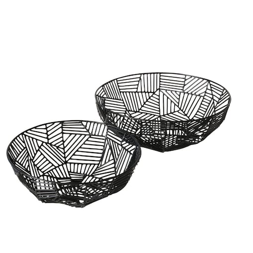 Metalowe misy dekoracyjne GRAPHINA, 2 szt. Ø 25-30 cm