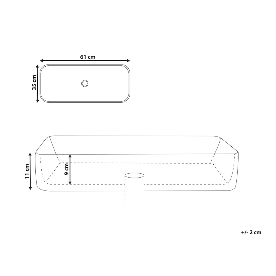 Umywalka nablatowa ARTAJ Szary efekt betonu 61 x 35 cm Ceramika