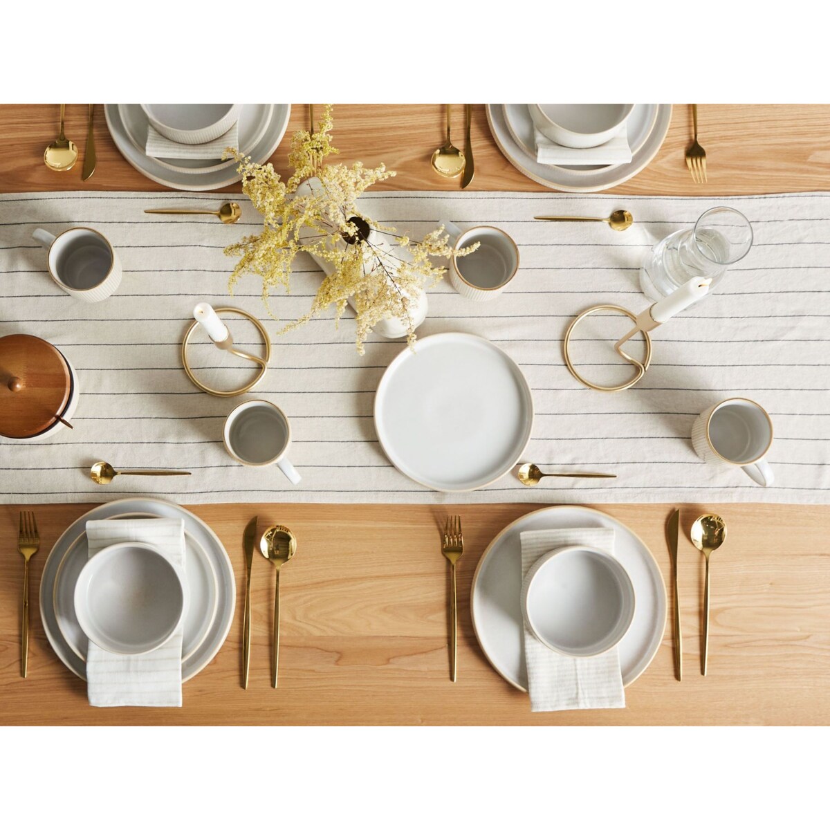 Zastawa stołowa 24-częściowa SPIKENARD Kamionka Złamana biel Biały