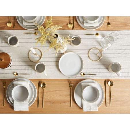 Zastawa stołowa 24-częściowa SPIKENARD Kamionka Złamana biel Biały