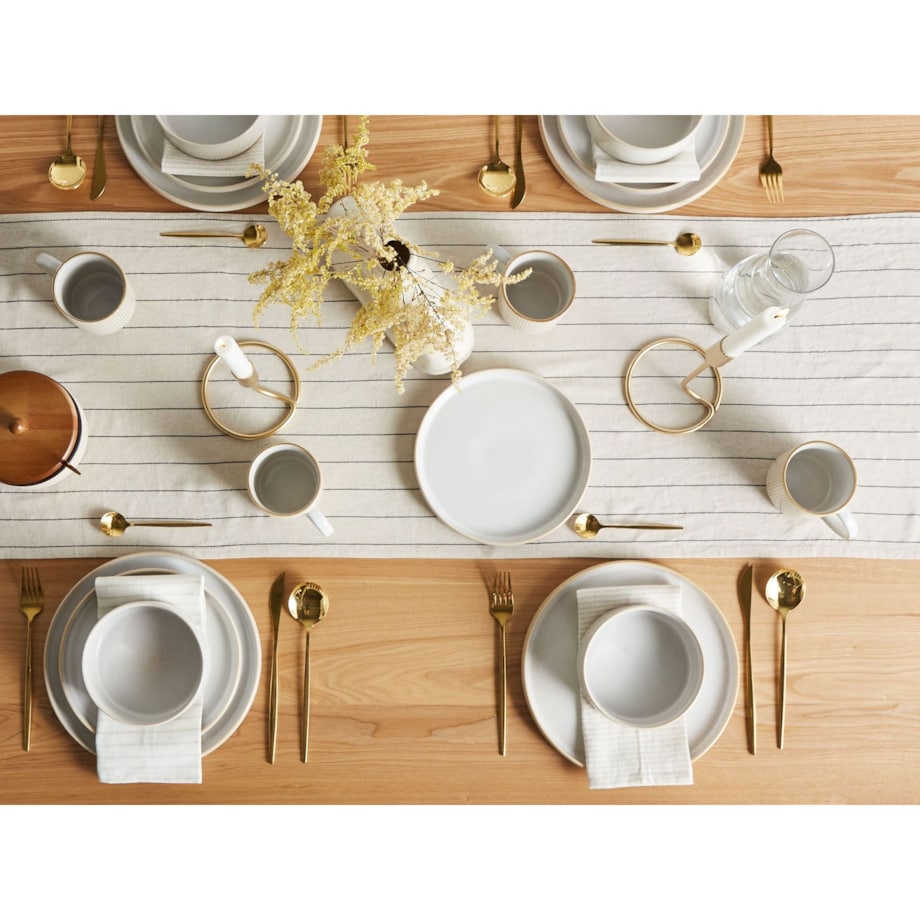 Zastawa stołowa 24-częściowa SPIKENARD Kamionka Złamana biel Biały