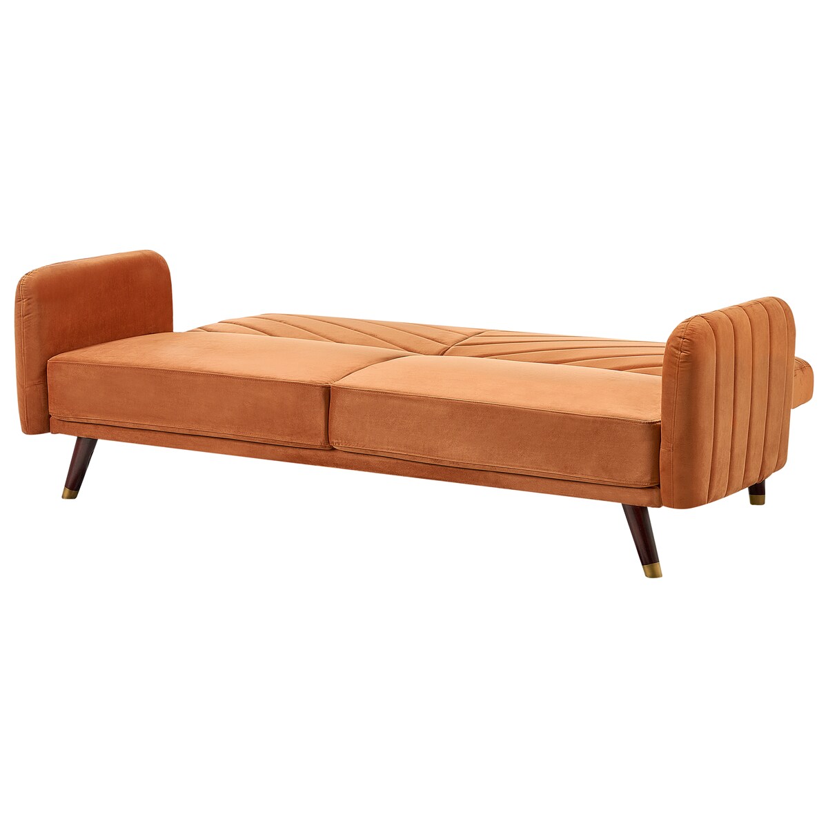 Sofa rozkładana dla 3 osób SENJA Welur Pomarańczowy