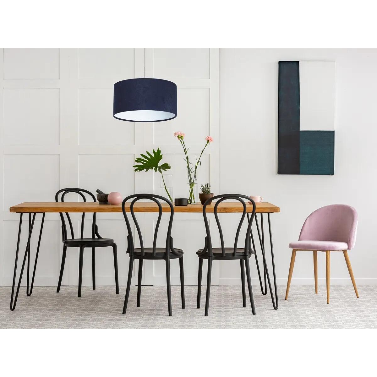 Lampa wisząca HOME 30 granatowa/biała