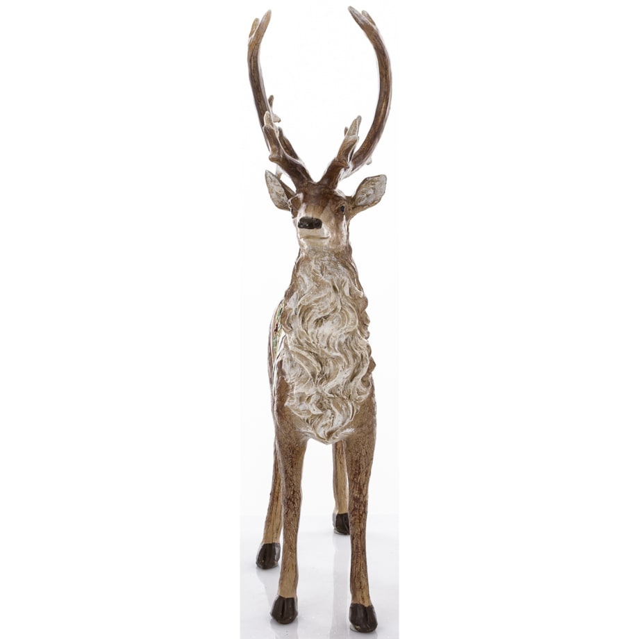 Figurka - stojący jeleń 35x9,5x22 cm OLEN z białą derką