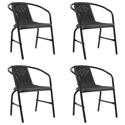 vidaXL Krzesła ogrodowe, 4 szt., rattan syntetyczny i stal, 110 kg