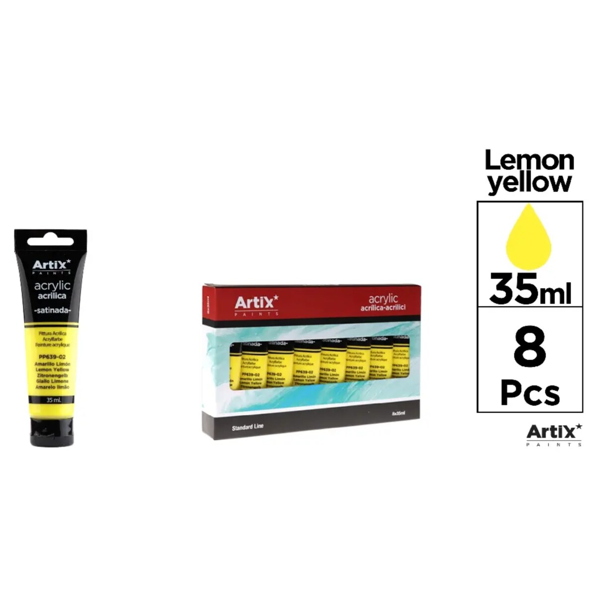 farba akrylowa lemon yellow artix pp639-02, 35ml
