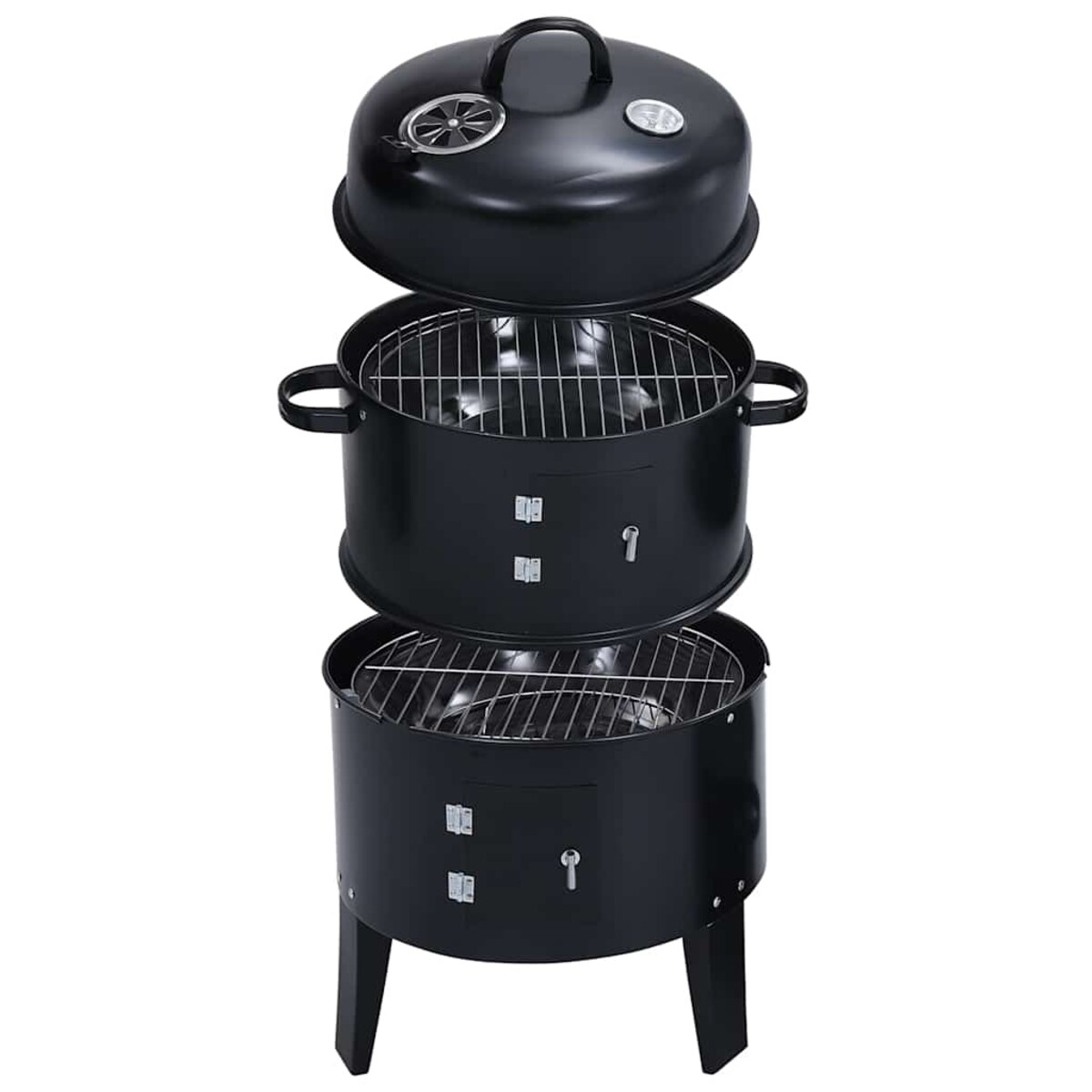 vidaXL Grill węglowy z wędzarnią 3-w-1, 40x80 cm