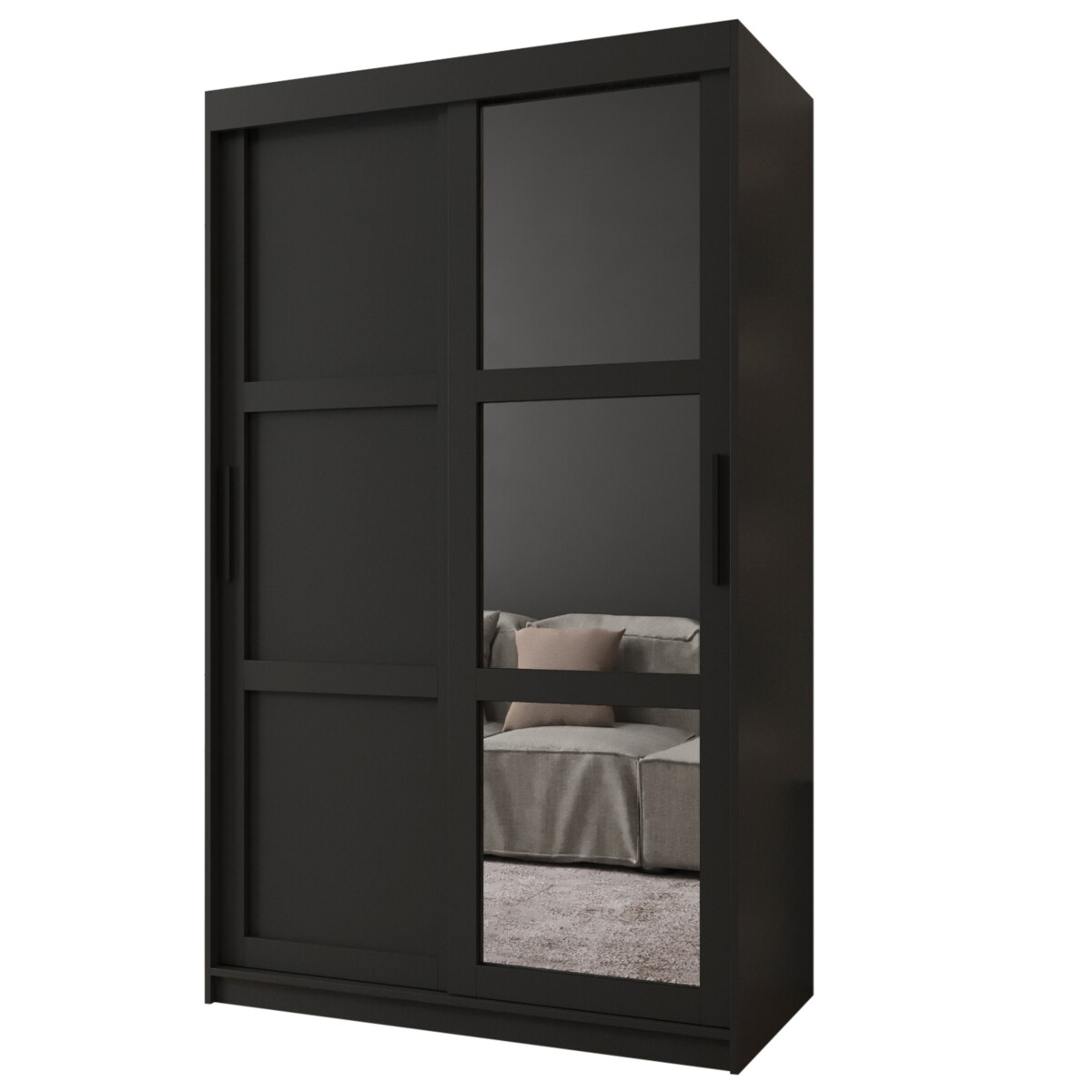 Szafa przesuwna Garderoba MIROR 3 120 czarny