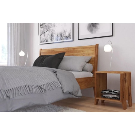 Łóżko drewniane dębowe Visby RADOM / 160x200 cm, lakier naturalny
