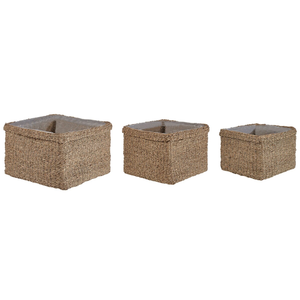Zestaw 3 koszy na kwiaty z trawy morskiej naturalny RIVULINE