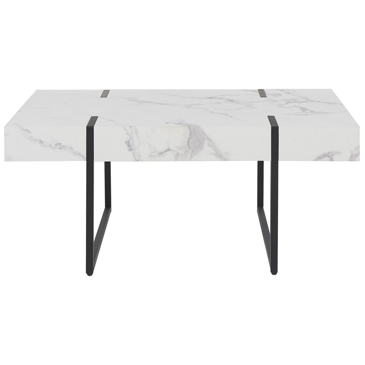 Stolik kawowy efekt marmuru biało-czarny MERCED