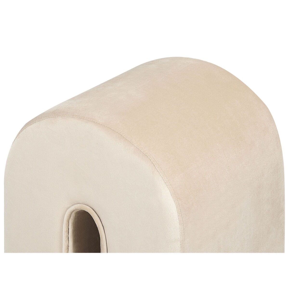 Puf welurowy 35 x 42 x 42 cm beżowy MODOC