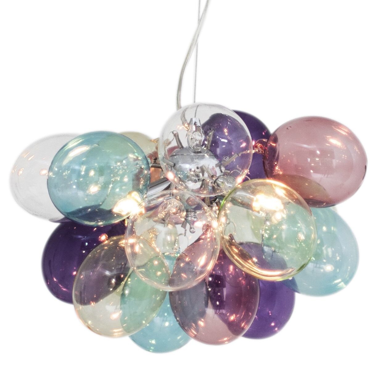 Kolorowa lampa wisząca Gross 4200440-7000 By Rydens szklane bąbelki nad stół